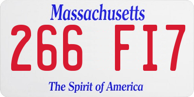 MA license plate 266FI7