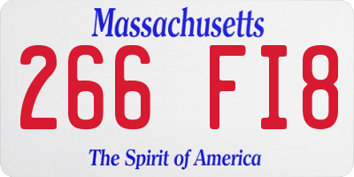 MA license plate 266FI8
