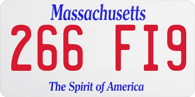 MA license plate 266FI9
