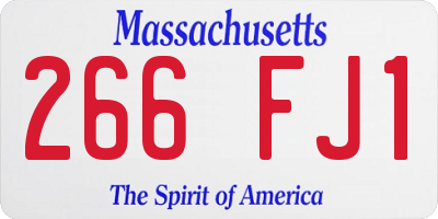 MA license plate 266FJ1