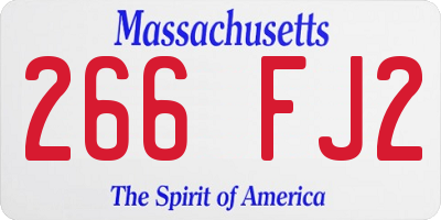 MA license plate 266FJ2