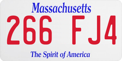 MA license plate 266FJ4