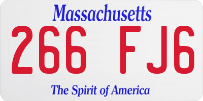 MA license plate 266FJ6