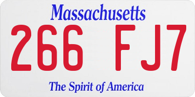 MA license plate 266FJ7
