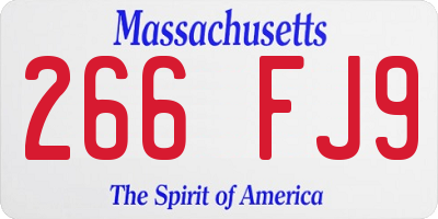 MA license plate 266FJ9
