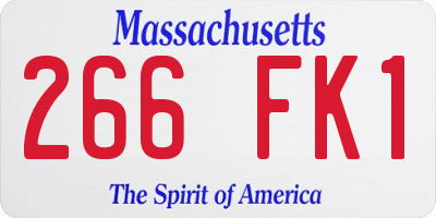 MA license plate 266FK1