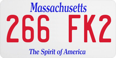 MA license plate 266FK2
