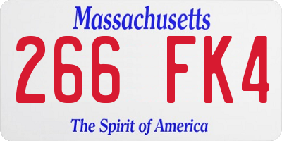 MA license plate 266FK4