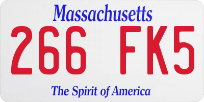 MA license plate 266FK5