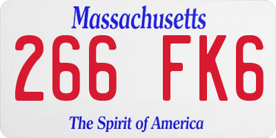 MA license plate 266FK6