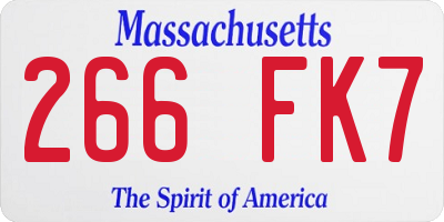 MA license plate 266FK7