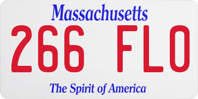 MA license plate 266FL0