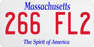 MA license plate 266FL2