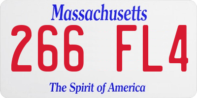 MA license plate 266FL4