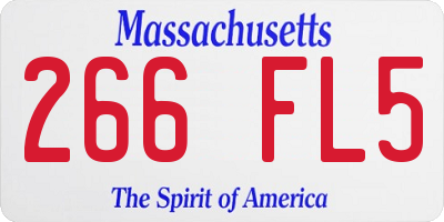 MA license plate 266FL5
