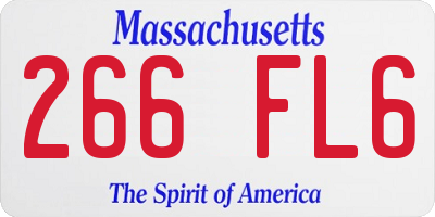 MA license plate 266FL6