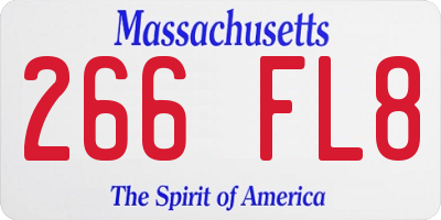 MA license plate 266FL8