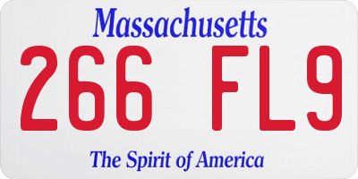 MA license plate 266FL9