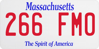 MA license plate 266FM0