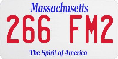 MA license plate 266FM2