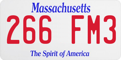 MA license plate 266FM3