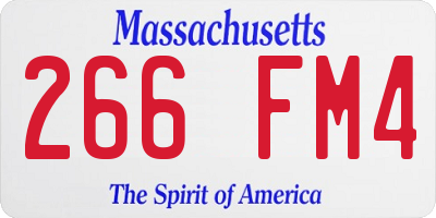 MA license plate 266FM4