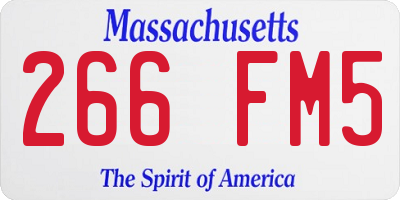MA license plate 266FM5