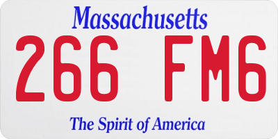 MA license plate 266FM6