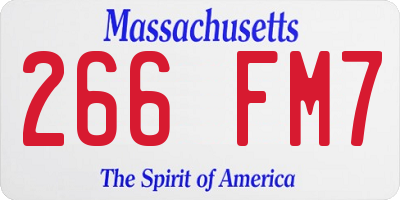 MA license plate 266FM7