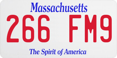 MA license plate 266FM9