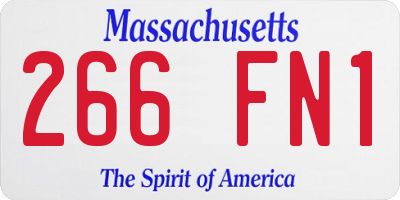 MA license plate 266FN1