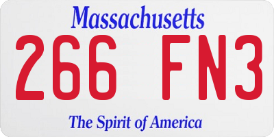 MA license plate 266FN3