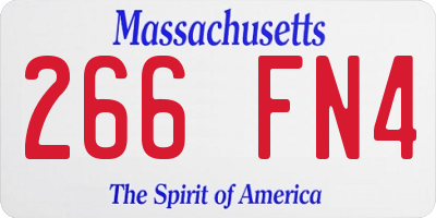 MA license plate 266FN4