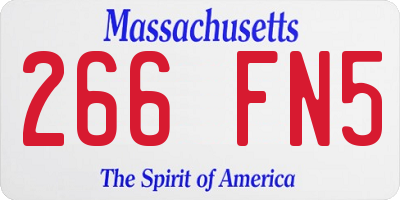 MA license plate 266FN5