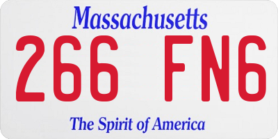 MA license plate 266FN6