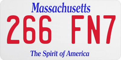 MA license plate 266FN7