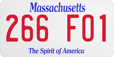 MA license plate 266FO1