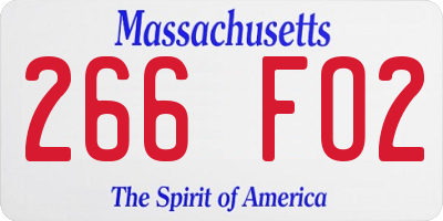 MA license plate 266FO2