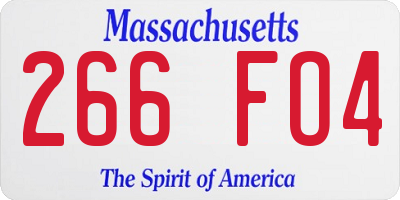 MA license plate 266FO4