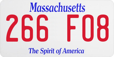 MA license plate 266FO8