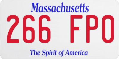 MA license plate 266FP0