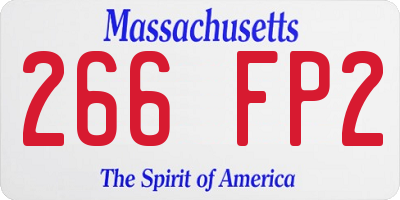 MA license plate 266FP2