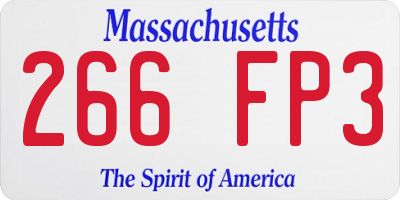 MA license plate 266FP3