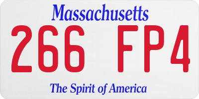 MA license plate 266FP4