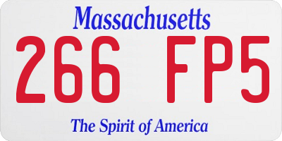 MA license plate 266FP5
