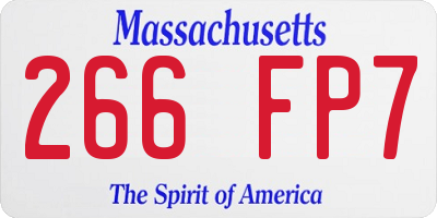 MA license plate 266FP7