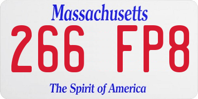 MA license plate 266FP8