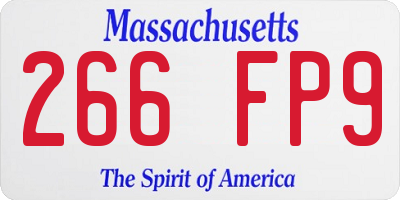 MA license plate 266FP9