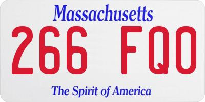 MA license plate 266FQ0