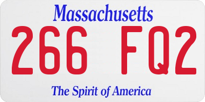 MA license plate 266FQ2
